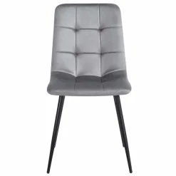 Zestaw 4 krzeseł tapicerowanych Vilandy Bacic Velvet, szare