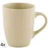 Zestaw kubków ceramicznych Domotti Pastelli, 350 ml, 4 sztuki, taupe