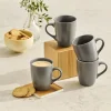 Zestaw kubków ceramicznych Domotti Pastelli, 350 ml, 4 sztuki, ciemnoszare