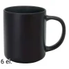 Zestaw kubków z kamionki MG Home Artena Black, 400 ml, 6 sztuk, czarne