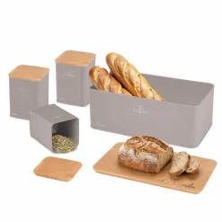Zestaw kuchenny BerlingerHaus BH/8902, chlebak, 3 pojemniki, taupe