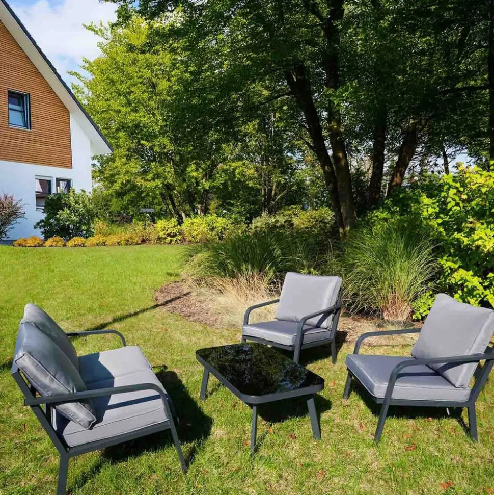 Zestaw mebli ogrodowych Sanico GoldGarden Bryza, sofa, 2 krzesła, stolik