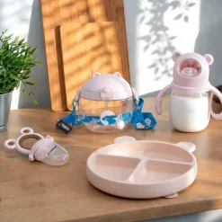 Zestaw naczyń dziecięcych Kidnort Diet, 4 elementy, beżowy