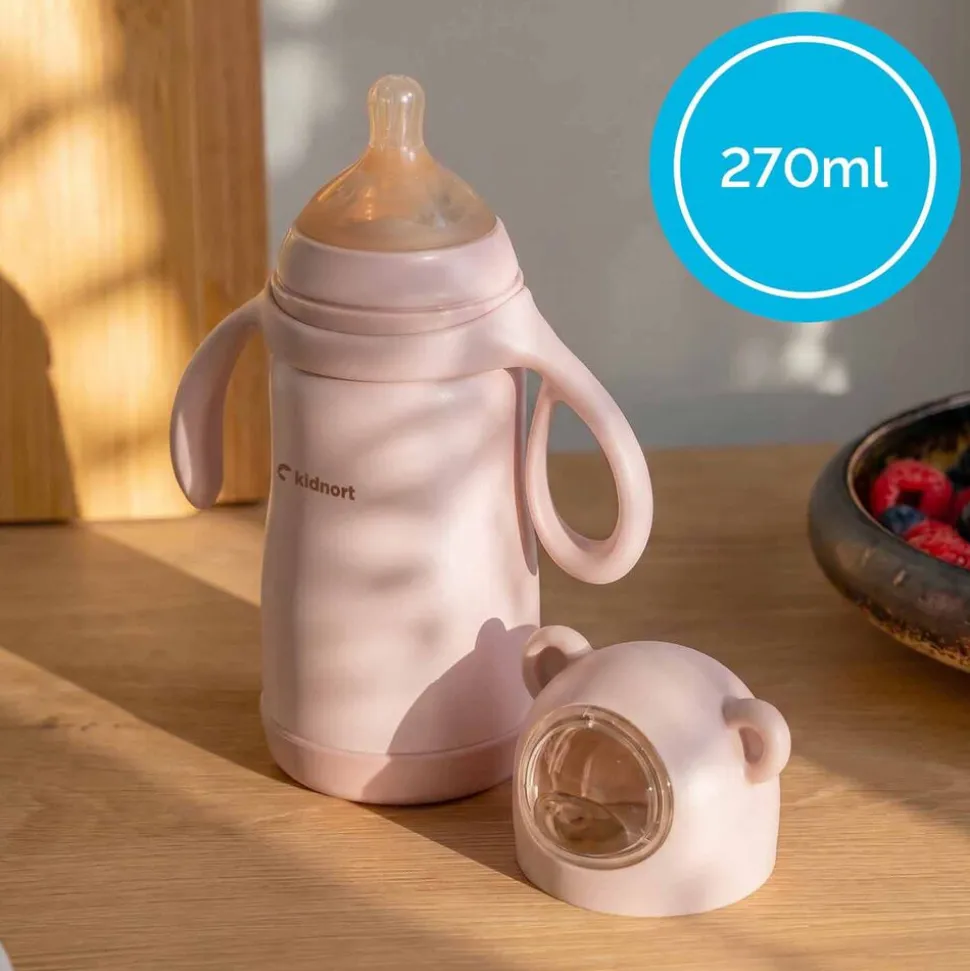 Zestaw naczyń podróżnych dla dzieci Kidnort Travel, 3 elementy, beżowy