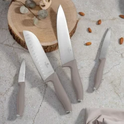 Zestaw noży kuchennych BerlingerHaus BH/2960A, 4 elementy, taupe
