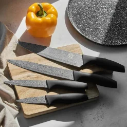 Zestaw noży kuchennych Konighoffer Grey Stone Marble, 4 elementy, stalowe, szare
