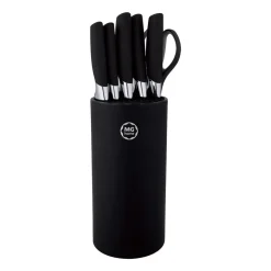 Zestaw noży w bloku MG Home Black, 7 elementów, z nożyczkami