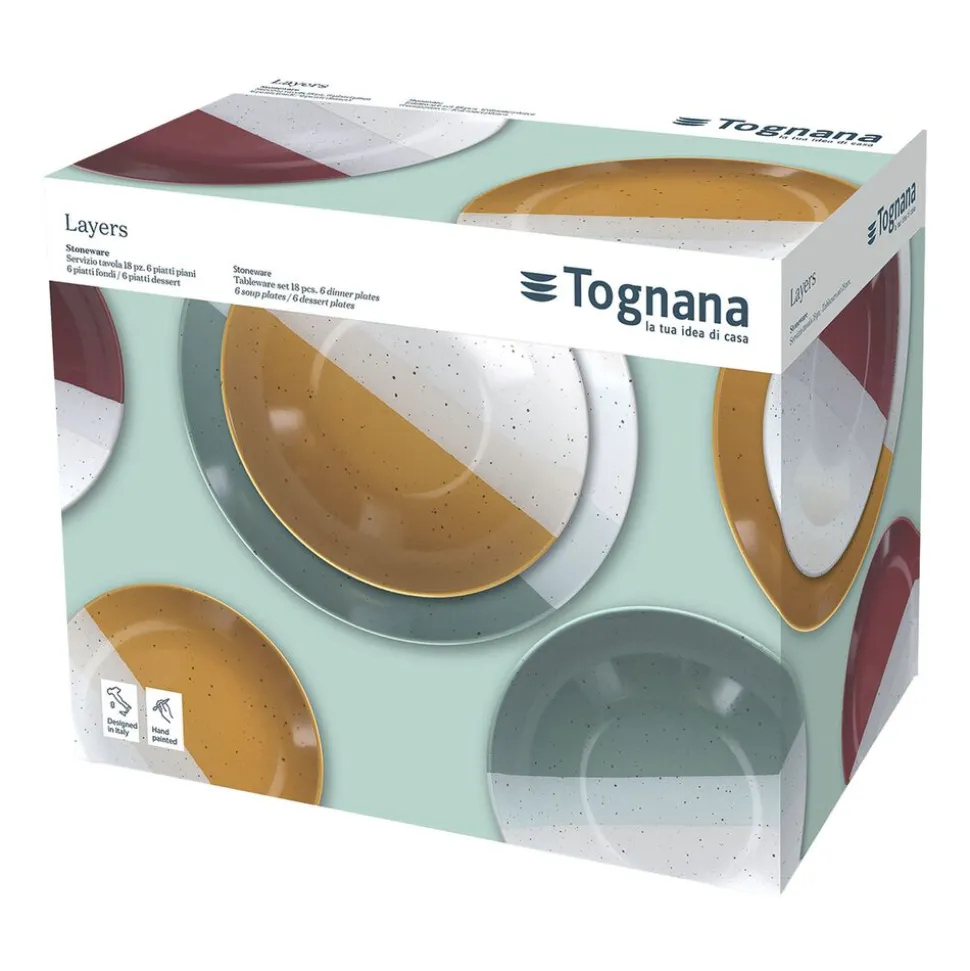 Zestaw obiadowy na 6 osób Tognana Layers, 18 elementów, wielokolorowy