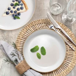 Zestaw obiadowy z kamionki na 6 osób MG Home Artena White, 18 elementów, biały