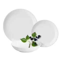 Zestaw obiadowy z porcelany na 6 osób MG Home Classic, 18 elementów, biały