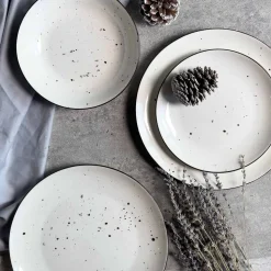 Zestaw obiadowy z porcelany na 6 osób MG Home Gemma, 18 elementów, biały