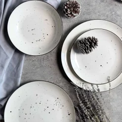 Zestaw obiadowy z porcelany na 4 osoby MG Home Gemma, 12 elementów, biały