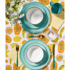 Zestaw obiadowy z porcelany na 4 osoby MG Home Gemma Green, 12 elementów, zielony