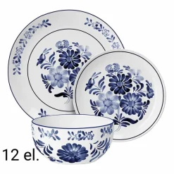 Zestaw obiadowy z porcelany na 4 osoby MG Home Sintra, 12 elementów, biały