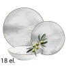 Zestaw obiadowy z porcelany na 6 osób MG Home Antico, 18 elementów, szary