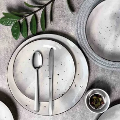 Zestaw obiadowy z porcelany na 6 osób MG Home Antico, 18 elementów, szary