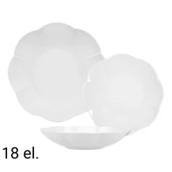 Zestaw obiadowy z porcelany na 6 osób Lubiana Naomi, 18 elementów, biały