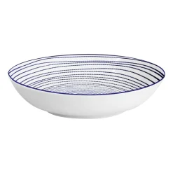 Zestaw obiadowy z porcelany na 6 osób MG Home Marea, 18 elementów, biało-niebieski