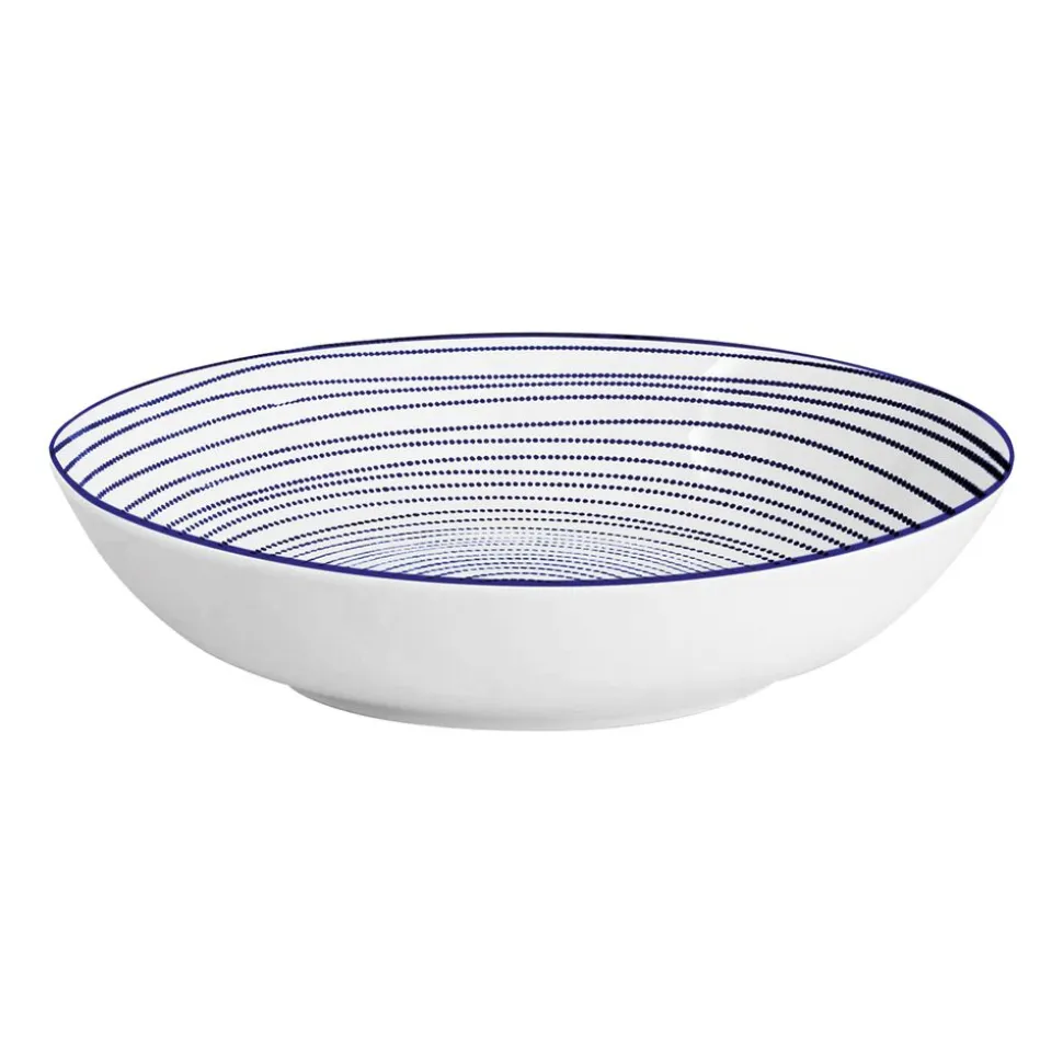 Zestaw obiadowy z porcelany na 6 osób MG Home Marea, 18 elementów, biało-niebieski