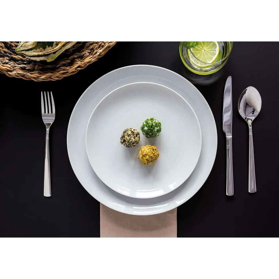 Zestaw obiadowy z porcelany na 6 osób Lubiana Modern, 18 elementów, biały