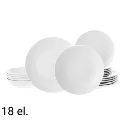 Zestaw obiadowy z porcelany na 6 osób Lubiana Modern, 18 elementów, biały