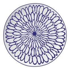 Zestaw obiadowy z porcelany na 6 osób MG Home Fiori, 18 elementów, biało-niebieski