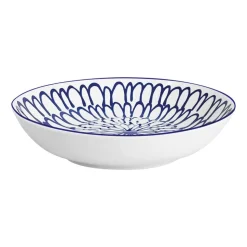 Zestaw obiadowy z porcelany na 6 osób MG Home Fiori, 18 elementów, biało-niebieski