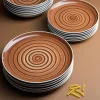Zestaw obiadowy z porcelany na 6 osób Chodzież City, 18 elementów, brązowy