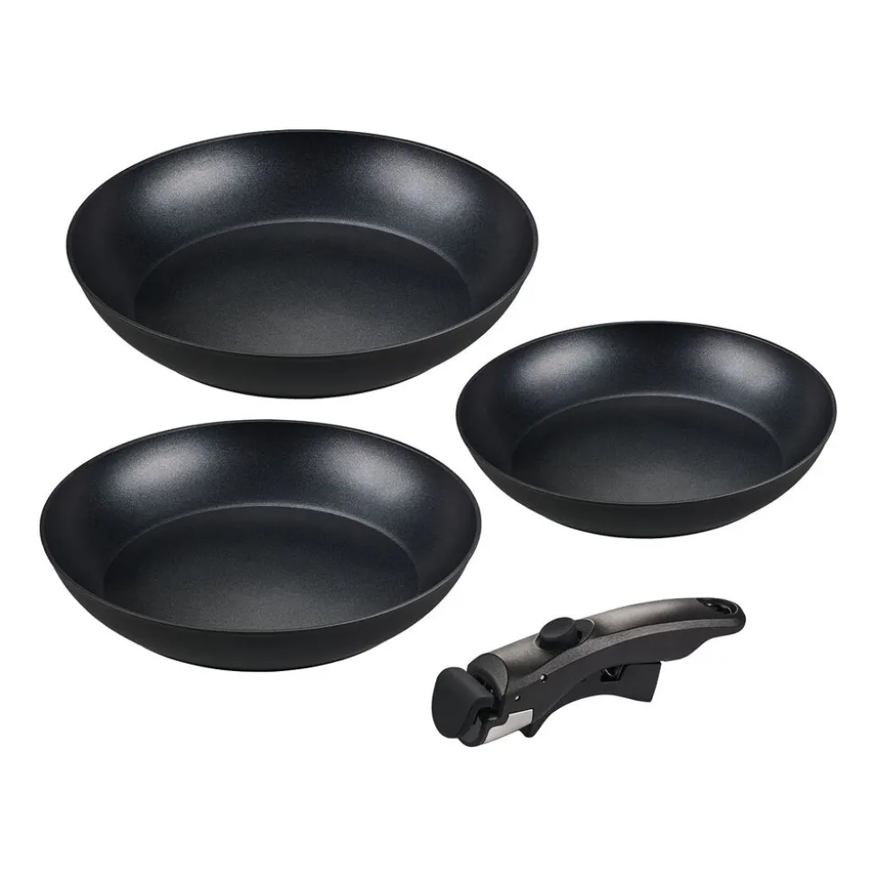 Zestaw patelni aluminiowych MG Home Clever Kitchen, 3 elementy, odpinana rączka