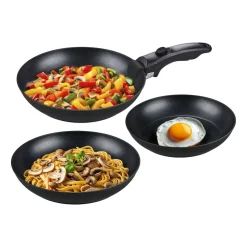 Zestaw patelni aluminiowych MG Home Clever Kitchen, 3 elementy, odpinana rączka
