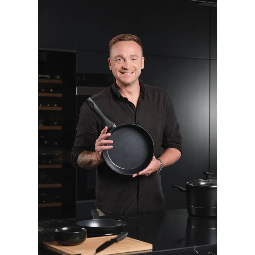 Zestaw patelni Florina Delux by Mateusz Gessler, 3 elementy, non-stick, czarne