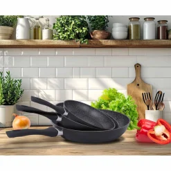 Zestaw patelni MG Home Lukka, 3 elementy, czarne