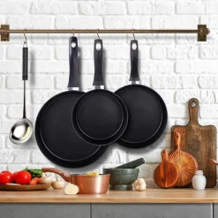 Zestaw patelni MG Home Verso, 3 elementy, non-stick, czarne