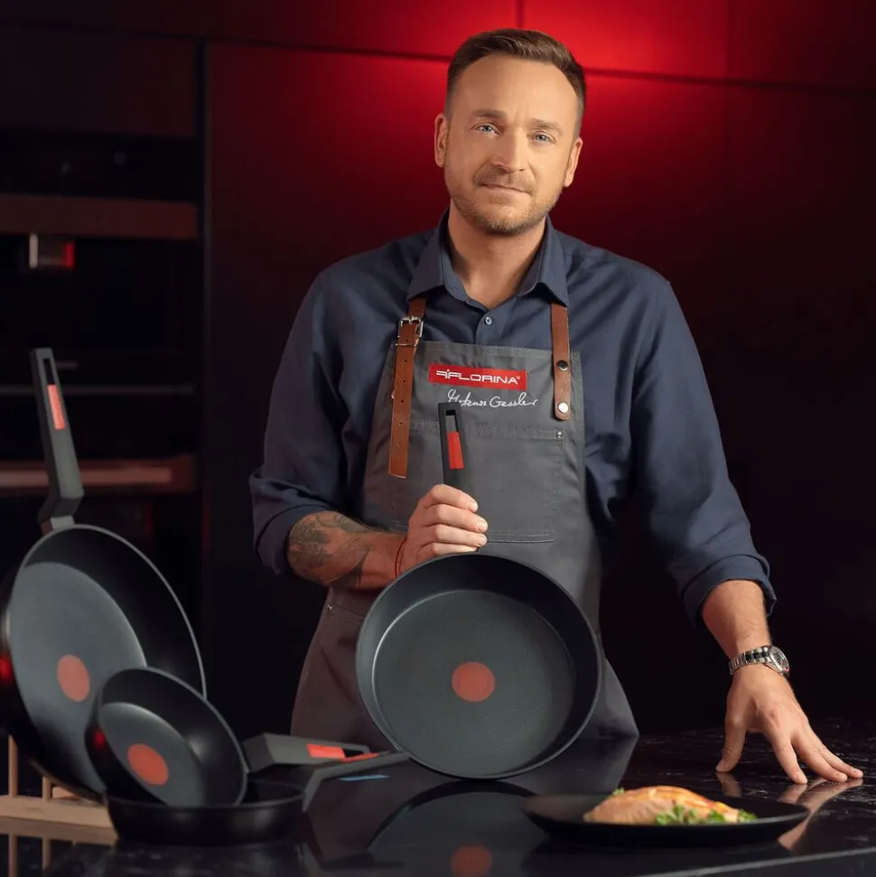 Zestaw 3 patelni Thermosensor by Mateusz Gessler, non-stick, czarne