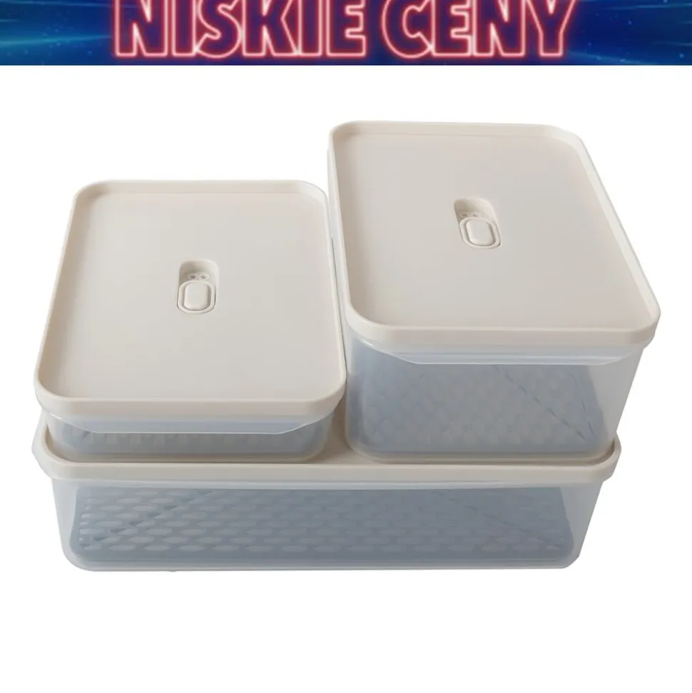 Zestaw 3 pojemników na żywność MG Home Misto, prostokątne, szare