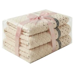 Zestaw ręczników frotte Art Soft Home Diamante, 500 g/m², 3 szt., beżowe