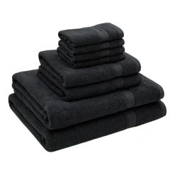Zestaw ręczników frotte Art Soft Home, 460 g/m², 8 szt., czarne