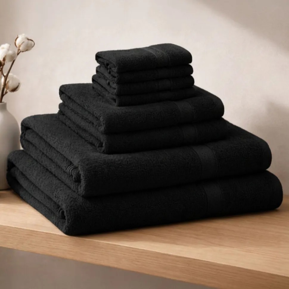 Zestaw ręczników frotte Art Soft Home, 460 g/m², 8 szt., czarne