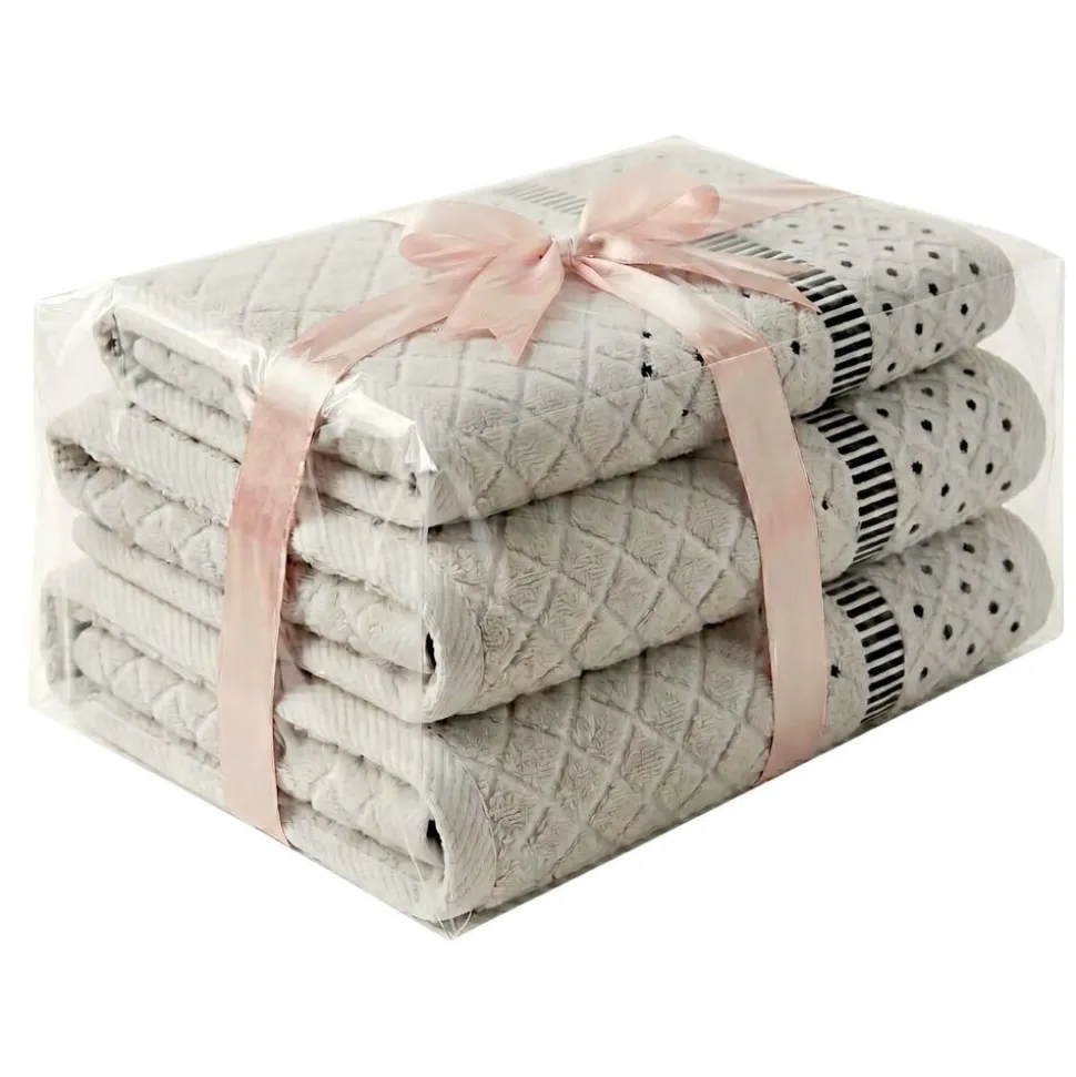 Zestaw ręczników frotte Art Soft Home Diamante, 500 g/m², 3 szt., szare
