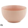 Zestaw salaterek ceramicznych Domotti Pastelli, 660 ml, 14 cm, 4 sztuki, różowe