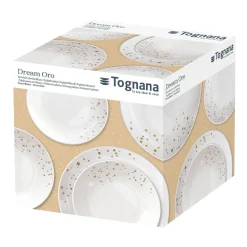 Zestaw talerzy Tognana Metropolis Dream Oro, 18 elementów, biały