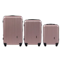 Zestaw walizek Wings Flamingo, z poszerzeniem, 3 szt., jasnofioletowy