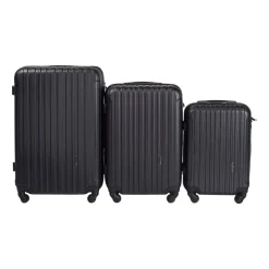 Zestaw walizek Wings Flamingo, z poszerzeniem, 3 szt., czarne