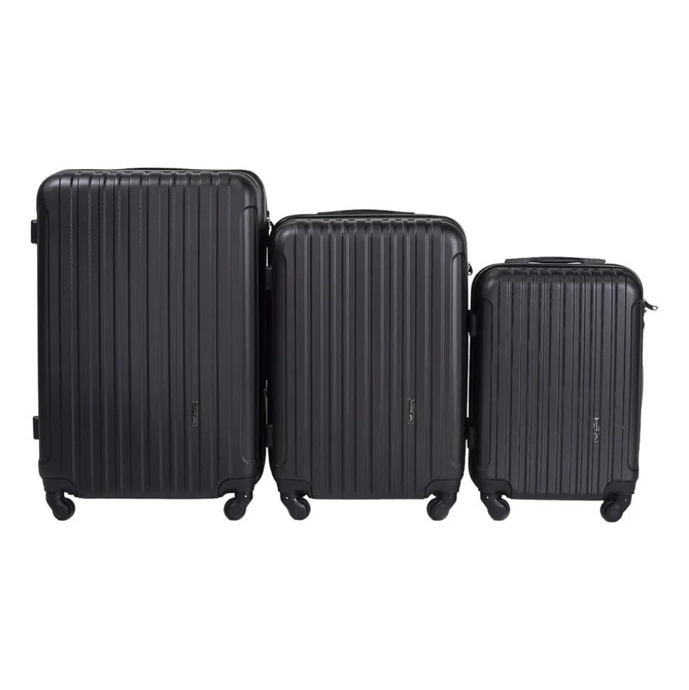 Zestaw walizek Wings Flamingo, z poszerzeniem, 3 szt., czarne
