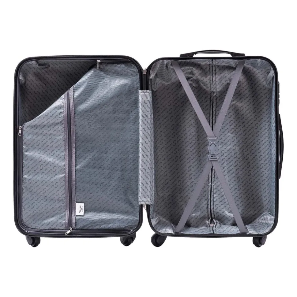 Zestaw walizek Wings Flamingo, z poszerzeniem, 3 szt., czarne