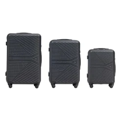 Zestaw walizek Wings Merlin z policarbonu, 3 szt., czarne