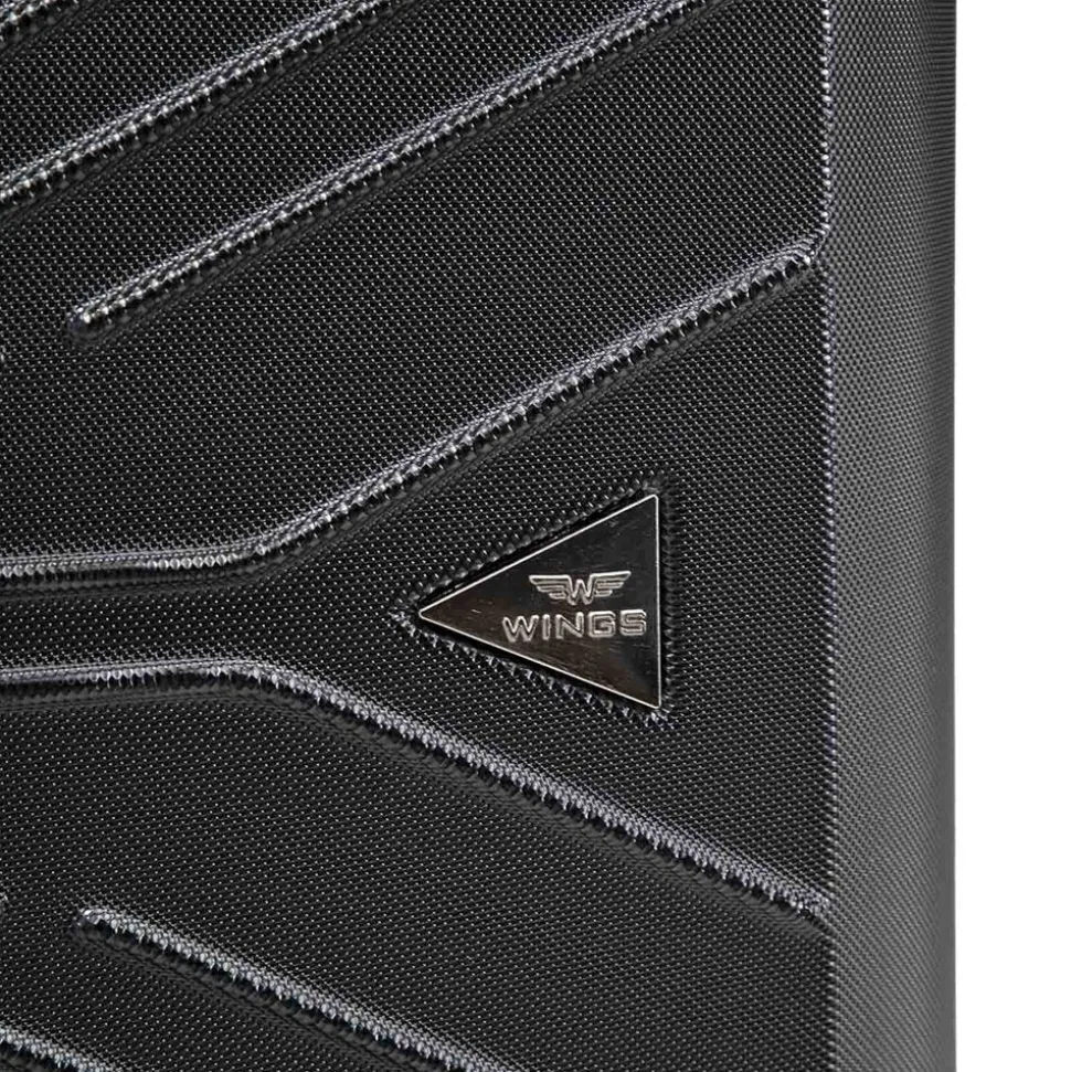 Zestaw walizek Wings Merlin z policarbonu, 3 szt., czarne