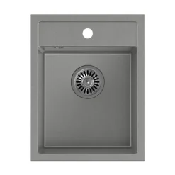 Zlewozmywak granitowy jednokomorowy szary Root Chef Mini, 390 x 500 x 204 mm