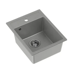 Zlewozmywak granitowy jednokomorowy szary Root Chef Mini, 390 x 500 x 204 mm