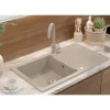 Zlewozmywak jednokomorowy z baterią, granitowy, beżowy, Root Chef & Basic Long, 770 x 440 x 175 mm